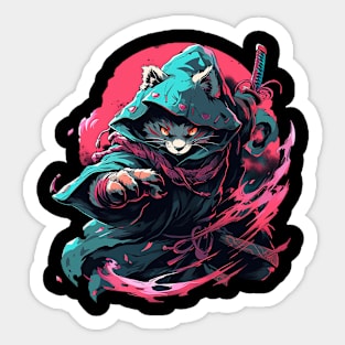 samurai cat Sticker